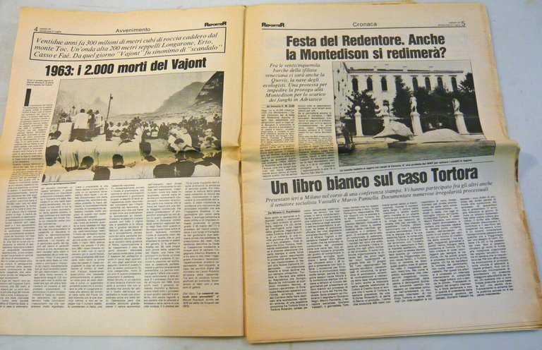 REPORTER.Quotidiano del mattino 119 20-21 luglio 1985.VAL DI STAVA,Prestavel