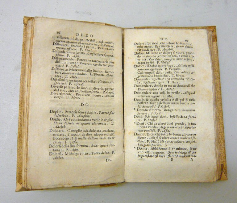 Ricci,CALLIGRAFIA PLAUTINA E TERENZIANA,1751 Venezia,Pitteri[lingua toscana