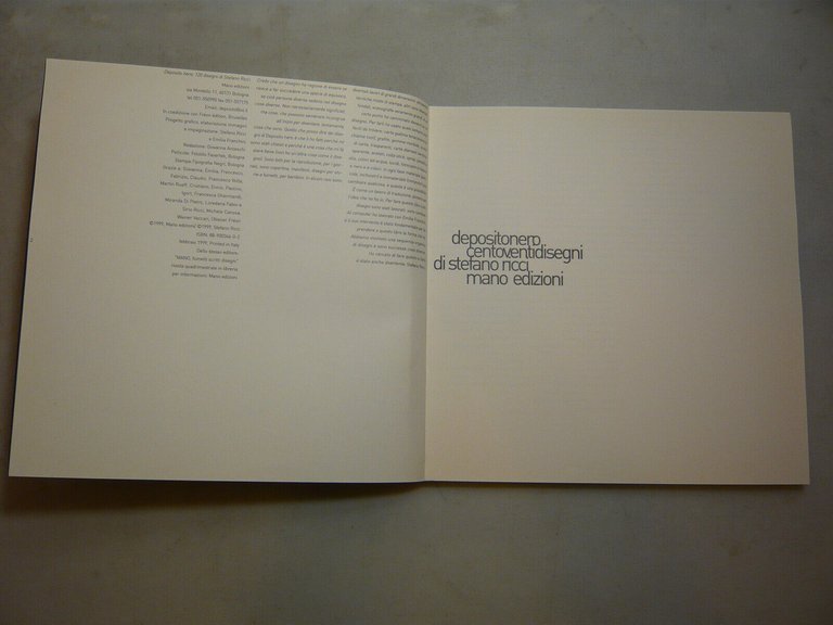 Ricci, DEPOSITONERO, Bologna, 1999[catalogo delle opere