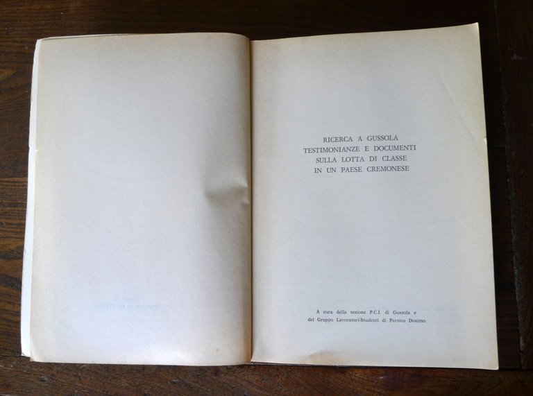 RICERCA A GUSSOLA.LOTTA DI CLASSE IN UN PAESE CREMONESE,1980[PCI,storia locale | Immagine Gallery 2