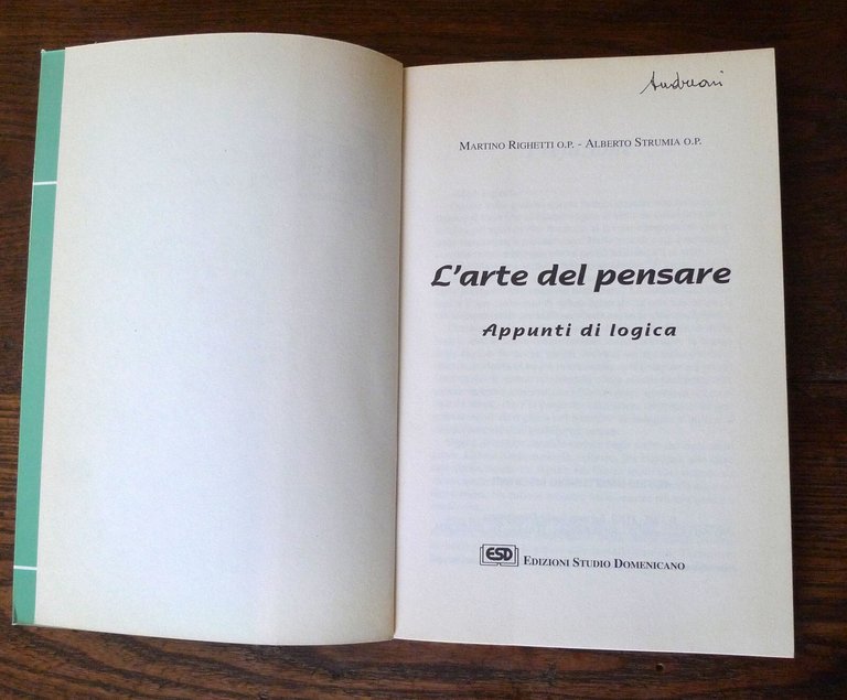 Righetti/Strumia,L'ARTE DEL PENSARE.APPUNTI DI LOGICA,1998[filosofia
