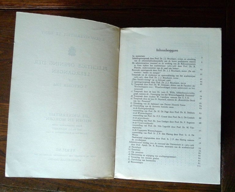 RIJKSUNIVERSITEIT TE GENT.PLECHTIGE OPENING DER LEERGANGEN OP 3 OKTOBER '66[Gand