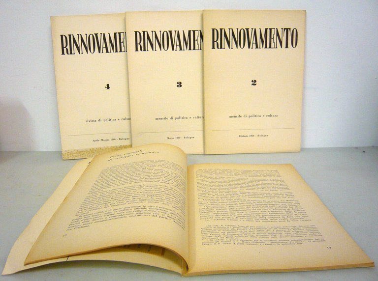 RINNOVAMENTO.Mensile di politica e cultura n.1/2/3/4 1960[Bologna,Celso Ghini