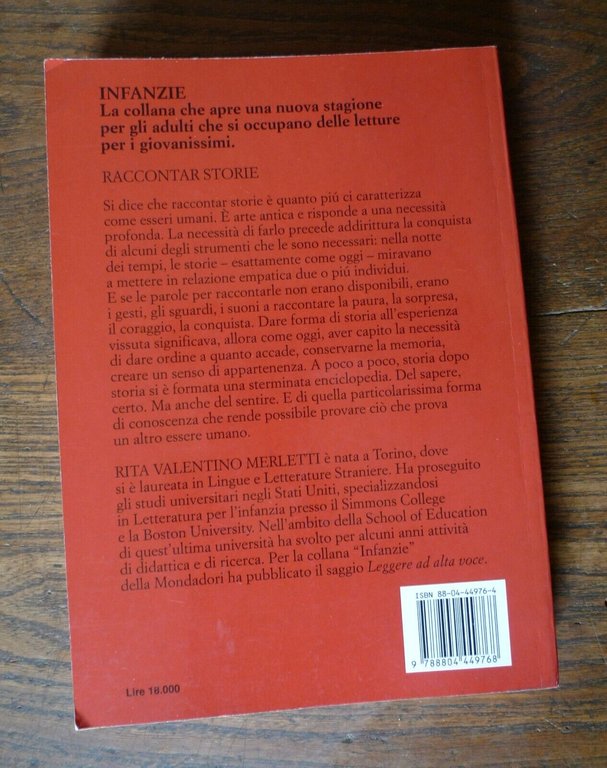 Rita Valentino Merletti,RACCONTAR STORIE,1998 Mondadori[libri per ragazzi