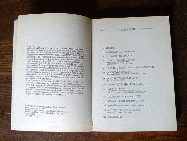 Rita Valentino Merletti,RACCONTAR STORIE,1998 Mondadori[libri per ragazzi