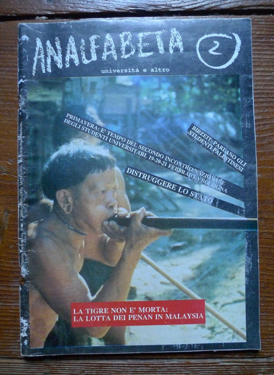 Rivista ANALFABETA UNIVERSITÀ E ALTRO n.2 1988 Bologna[contestazione,Formenti | Immagine principale