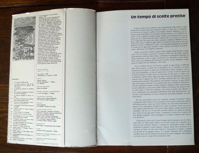 Rivista ARTECONTRO n.7 1977[arte,Manzù,Gloria Argelés,fotografi sovietici