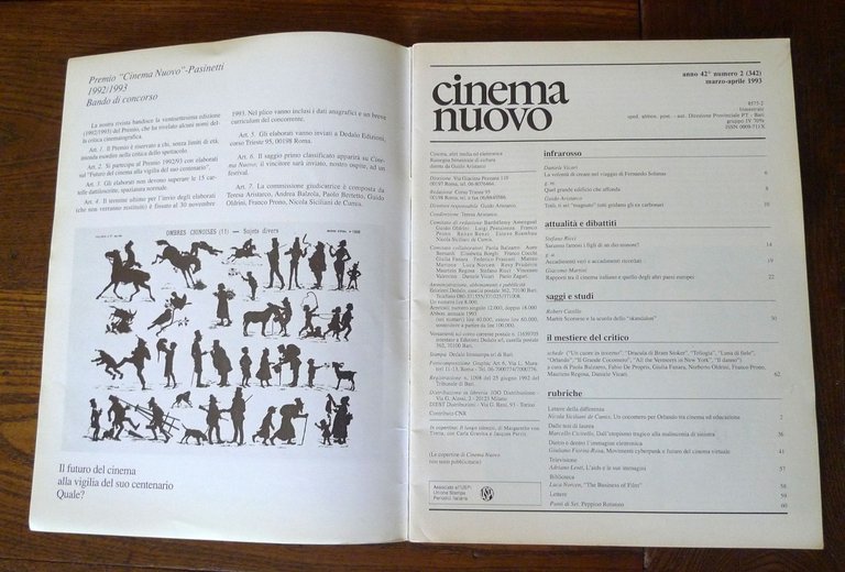 Rivista bimestrale CINEMA NUOVO n.2 1993[Solanas,Scorsese,Rotunno,Totò