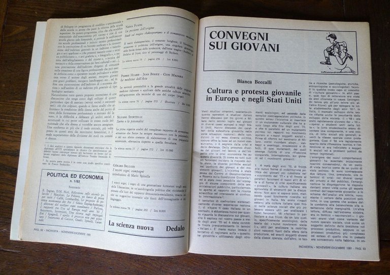 Rivista bimestrale INCHIESTA n.54 1981[politica,sociologia,condizione giovani