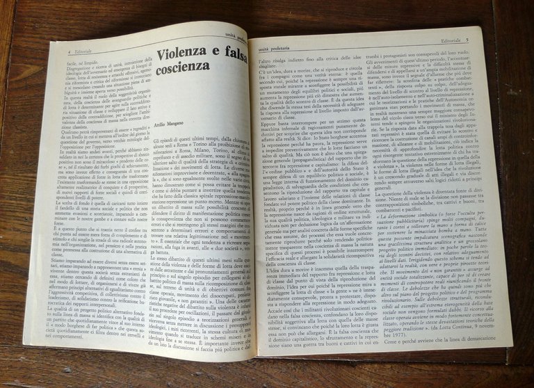 Rivista bimestrale UNITÀ PROLETARIA gennaio 1978[COMUNISMO,AO-PDUP