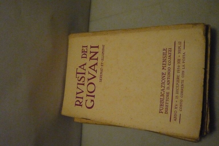 RIVISTA DEI GIOVANI.Per la cultura e la vita cristiana,1934. Annata …