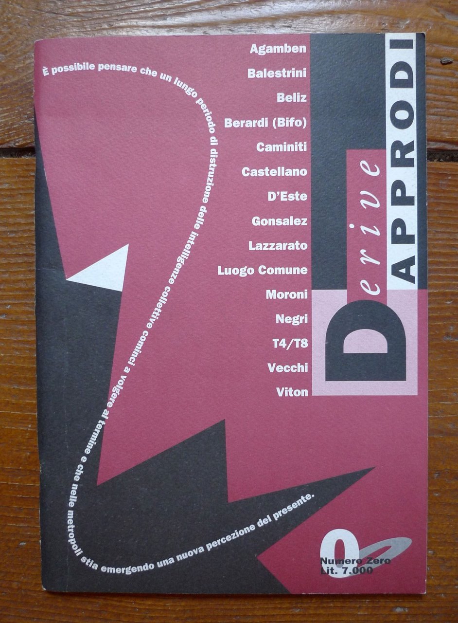 Rivista DERIVE APPRODI N.0 1992[Agamben,Castellano,Bifo,Lazzarato,Toni Negri | Immagine principale