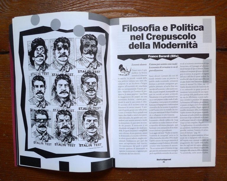 Rivista DERIVE APPRODI N.0 1992[Agamben,Castellano,Bifo,Lazzarato,Toni Negri | Immagine Gallery 5