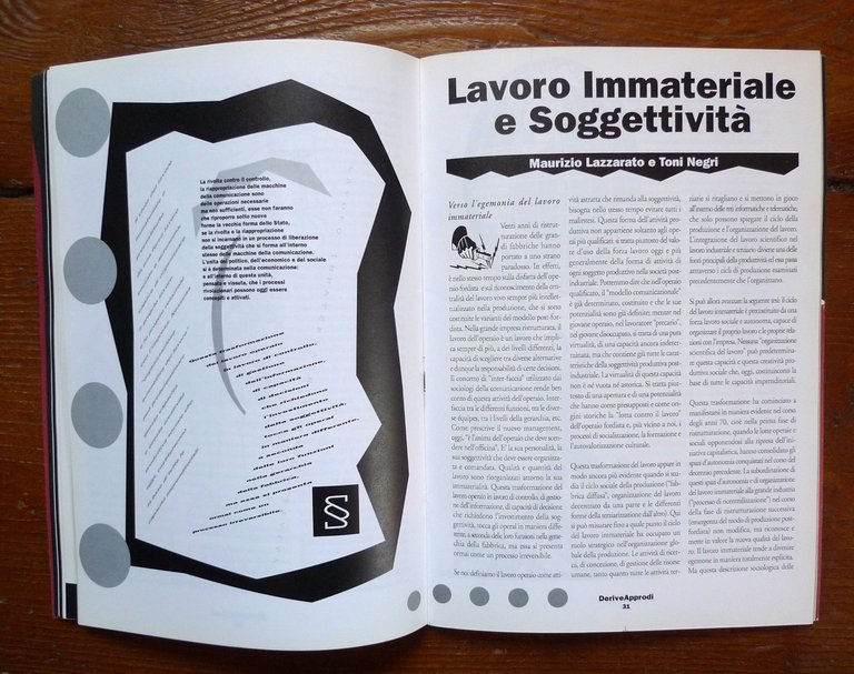 Rivista DERIVE APPRODI N.0 1992[Agamben,Castellano,Bifo,Lazzarato,Toni Negri | Immagine Gallery 6