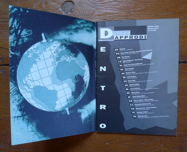 Rivista DERIVE APPRODI n.1 1993[Agamben,Balestrini,Bifo,Deleuze,Guattari,Negri | Immagine Gallery 2