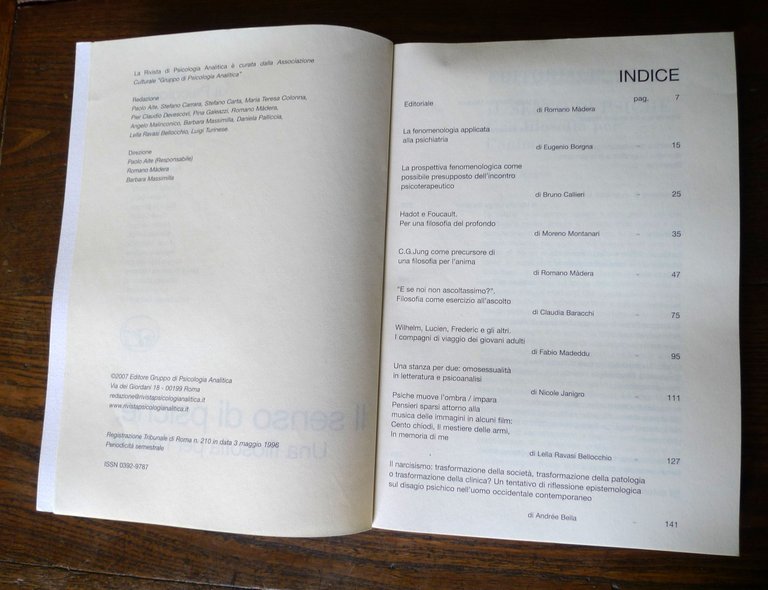 RIVISTA DI PSICOLOGIA ANALITICA 24 2007.UN SENSO DI PSICHE.FILOSOFIA PER … | Immagine Gallery 5