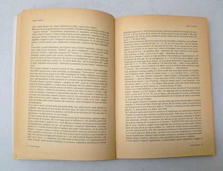 Rivista DIVERSE LINGUE n.1 '86[letterature dialettali,Pasolini,Zanzotto,dialetto