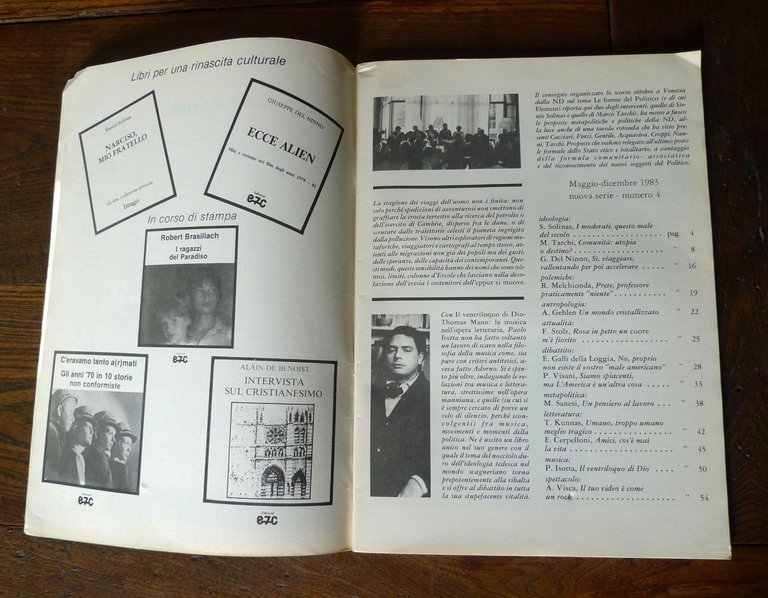 Rivista ELEMENTI.Per una rinascita culturale n.3/6 1983[America | Immagine Gallery 2