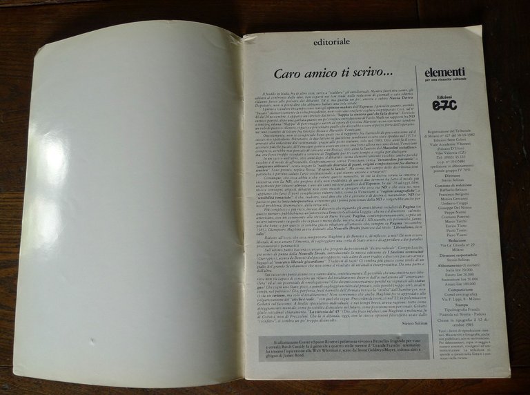 Rivista ELEMENTI.Per una rinascita culturale n.3/6 1983[America | Immagine Gallery 3