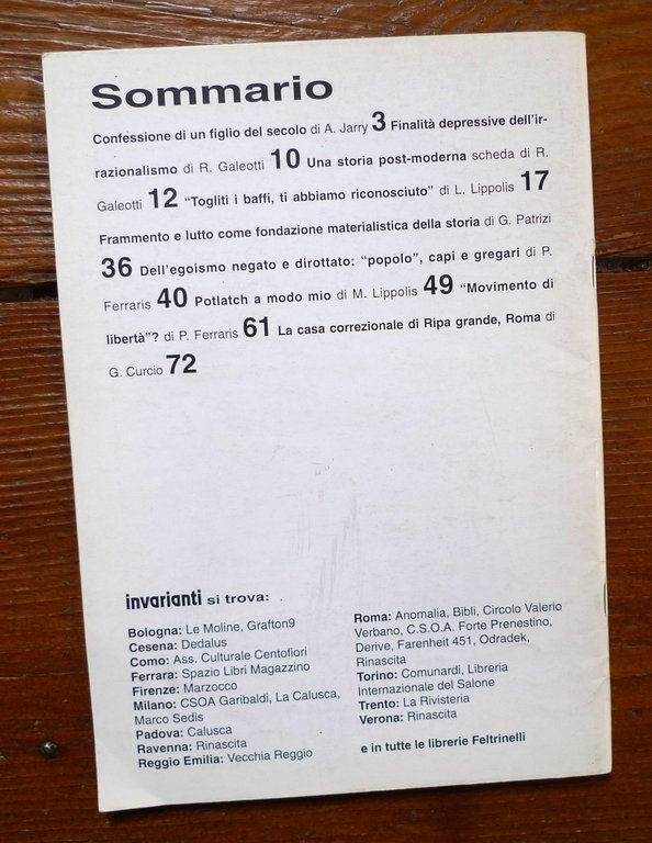 Rivista INVARIANTI.PER DESCRIVERE LE TRASFORMAZIONI,1990-2000[politica | Immagine Gallery 7