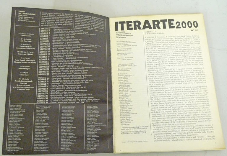 Rivista ITERARTE 2000 n.46,Circolo Artistico,Bologna[arte,Bonito Oliva