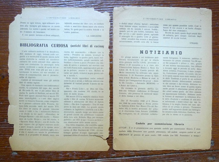 Rivista L'INFORMATORE LIBRARIO.Rassegna internazionale,Bologna 1949 | Immagine Gallery 2