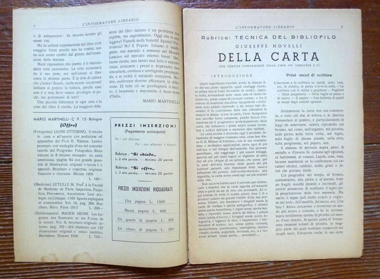 Rivista L'INFORMATORE LIBRARIO.Rassegna internazionale,Bologna 1949 | Immagine Gallery 5