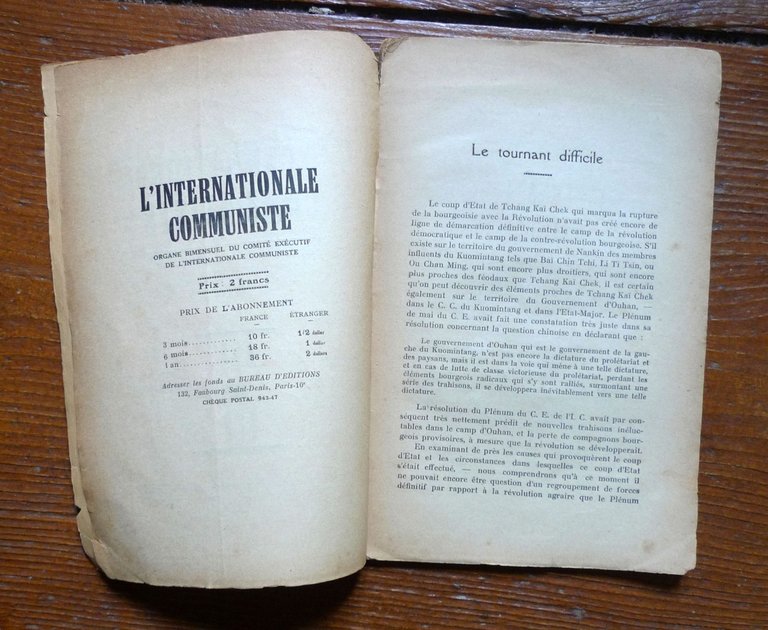 Rivista L'INTERNATIONALE COMMUNISTE n.14 1927[comunismo,Cina,Mussolini | Immagine Gallery 3