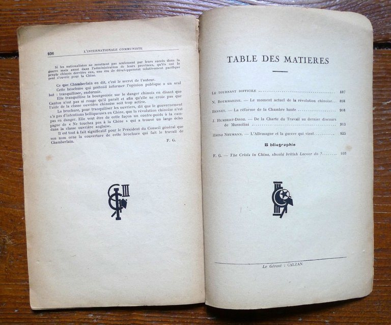 Rivista L'INTERNATIONALE COMMUNISTE n.14 1927[comunismo,Cina,Mussolini | Immagine Gallery 6