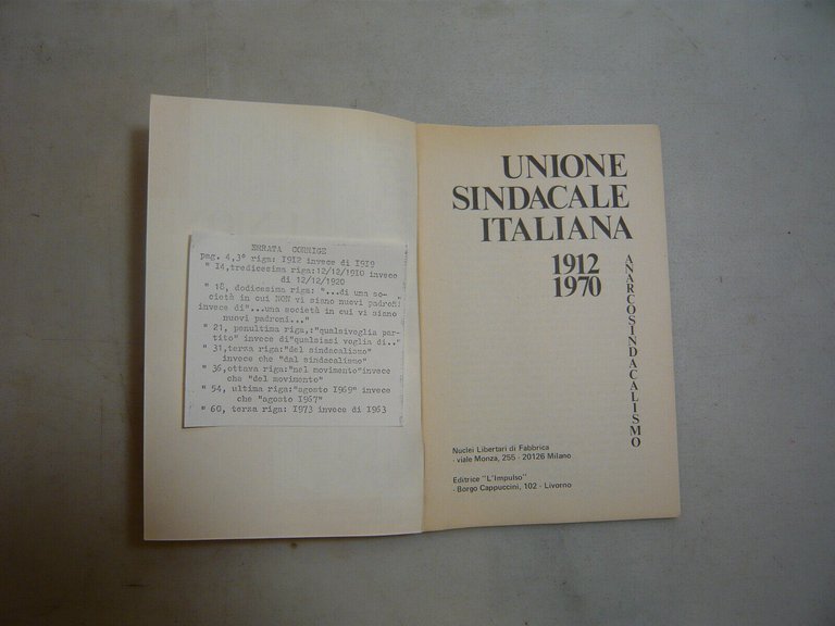 Rivista: LOTTA DI CLASSE,UNIONE SINDACALE ITALIANA,Milano-Livorno,1969