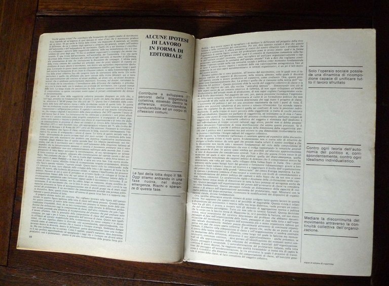 Rivista MAGAZZINO N.1 GEN.1979[Autonomia Operaia,Leonetti,Balestrini,Toni Negri