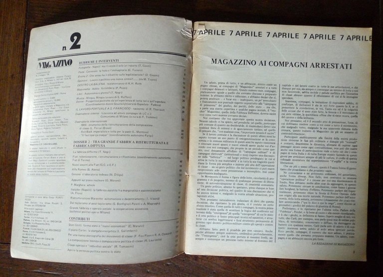 Rivista MAGAZZINO N.2 MAGGIO 1979[Autonomia Operaia,Toni Negri,7 aprile | Immagine Gallery 3