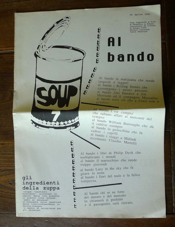 Rivista MONGOLFIERA SU BOLOGNA n.122 1990+SOUP N.7 supplemento[Renzo Imbeni