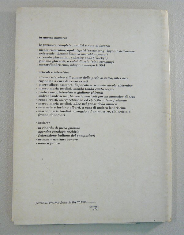 Rivista MUSICA ATTUALE n.1-2-3 1991[contemporanea,partiture,fanzine