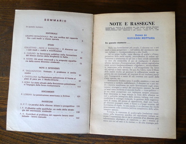 Rivista NOTE E RASSEGNE n.1-2 1973[politica,movimento operaio | Immagine Gallery 3