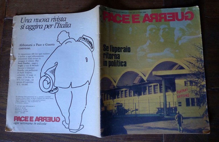 Rivista PACE E GUERRA n.8/16 1983[politica,pacifismo,Luciana Castellina,Rodotà