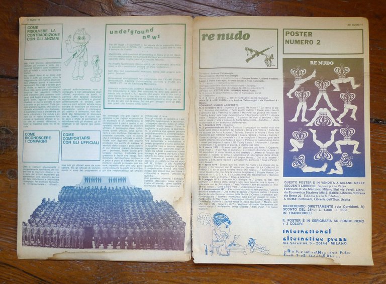 Rivista RE NUDO n.7 settembre 1971[controcultura,movimento,LSD,esercito