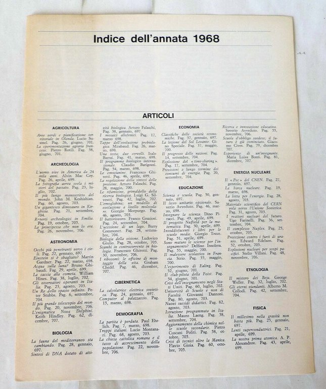 Rivista SAPERE.ANNATA COMPLETA 1968,Dedalo[Buzzati Traverso,scienza,tecnica