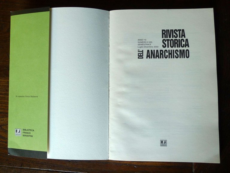 RIVISTA STORICA DELL'ANARCHISMO n.2(20)2003,BFS[anarchia,ERRICO MALATESTA