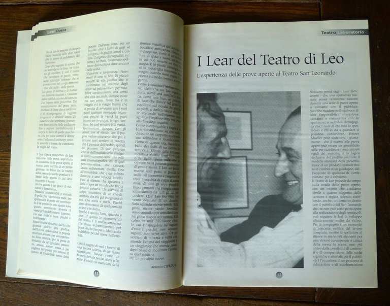 Rivista TEATRO LABORATORIO n.0 1998 Bologna[Leo de Berardinis,TPO,LINK PROJECT