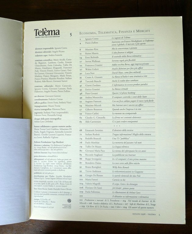 Rivista TELEMA 5 1996 ECONOMIA TELEMATICA[nuove tecnologie,multimedia,FINANZA