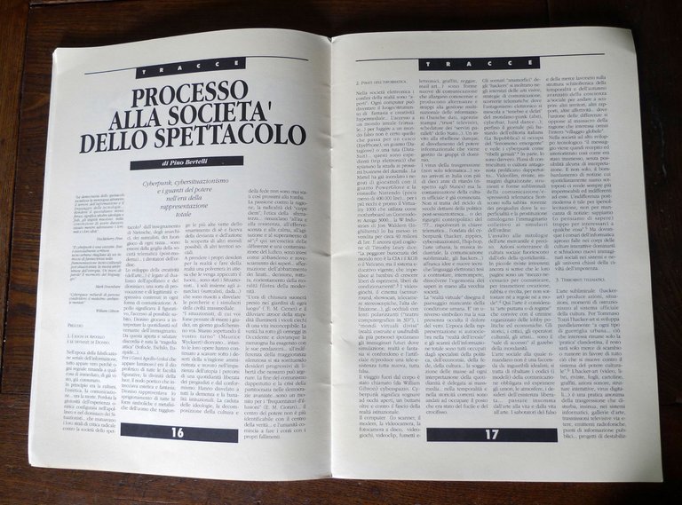 Rivista TRACCE 23 1992.Trimestrale di critica radicale[cyberpunk,Sergio Messina | Immagine Gallery 5