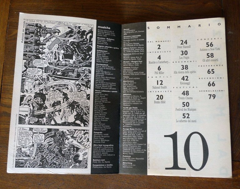 Rivista trimestrale MUSICHE n.10 ESTATE 1991[Peter Hammill,Canterbury