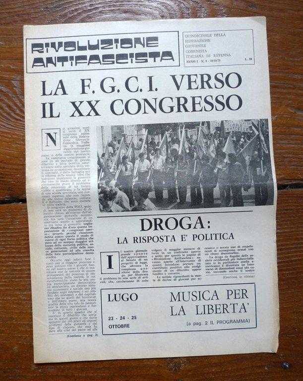 RIVOLUZIONE ANTIFASCISTA.QUINDICINALE DELLA FGCI,RAVENNA 1975-76[PCI,comunismo