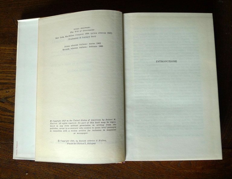 Robert M.MacIver,GOVERNO E SOCIETÀ,1965 il Mulino[POLITICA,SOCIOLOGIA