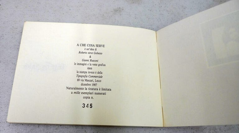 Roberto Steve Gobesso/Gianni Rusconi,A CHE COSA SERVE,1987[grafica,illustrazione
