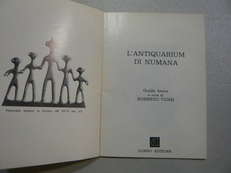 Roberto Vighi, L’ANTIQUARIUM DI NUMANA, Longo 1980[archeologia