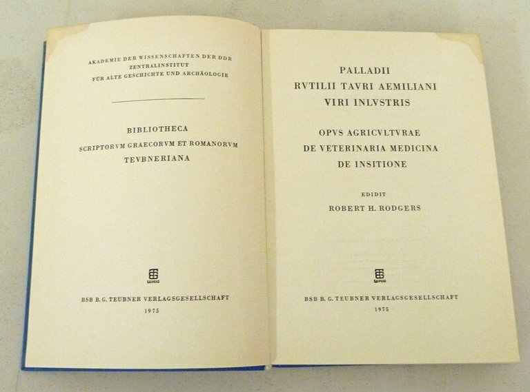 Rodgers,PALLADIO,OPVS AGRICULTURAE;DE VETERINARIA MEDICINA,1975[agricoltura