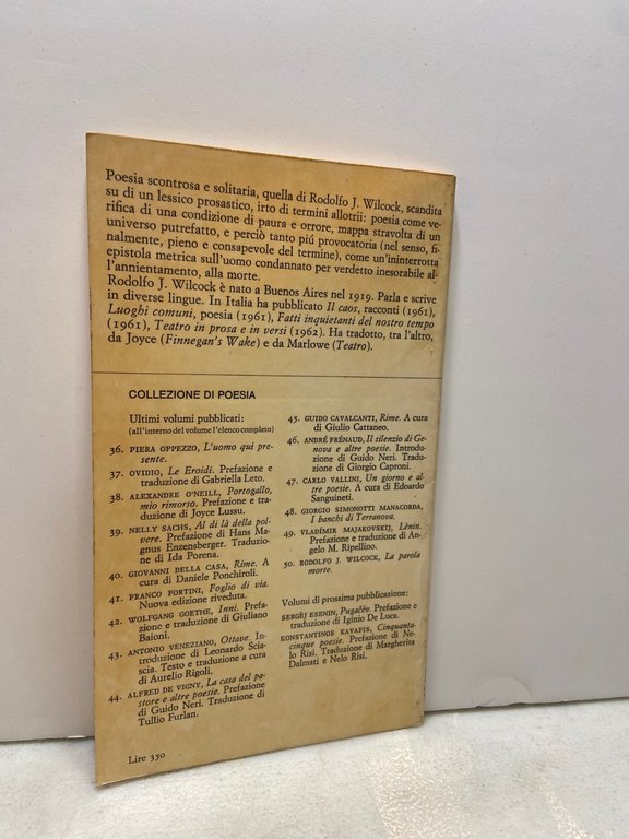 Rodolfo J. Wilcock, LA PAROLA MORTE,Einaudi, 1968 | Immagine Gallery 5