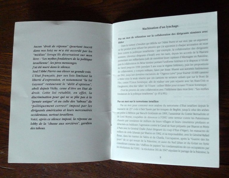 Roger Garaudy,DROIT DE RÉPONSE,1996[Israele,storia,NEGAZIONISMO,REVISIONISMO